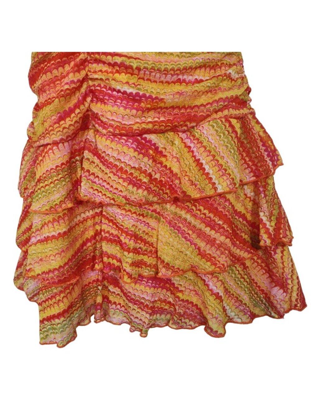 Wild Fable Orange Yellow Layered Tiered Mini Dress Women Size M Sleeveless NEW - Picture 3 of 8
